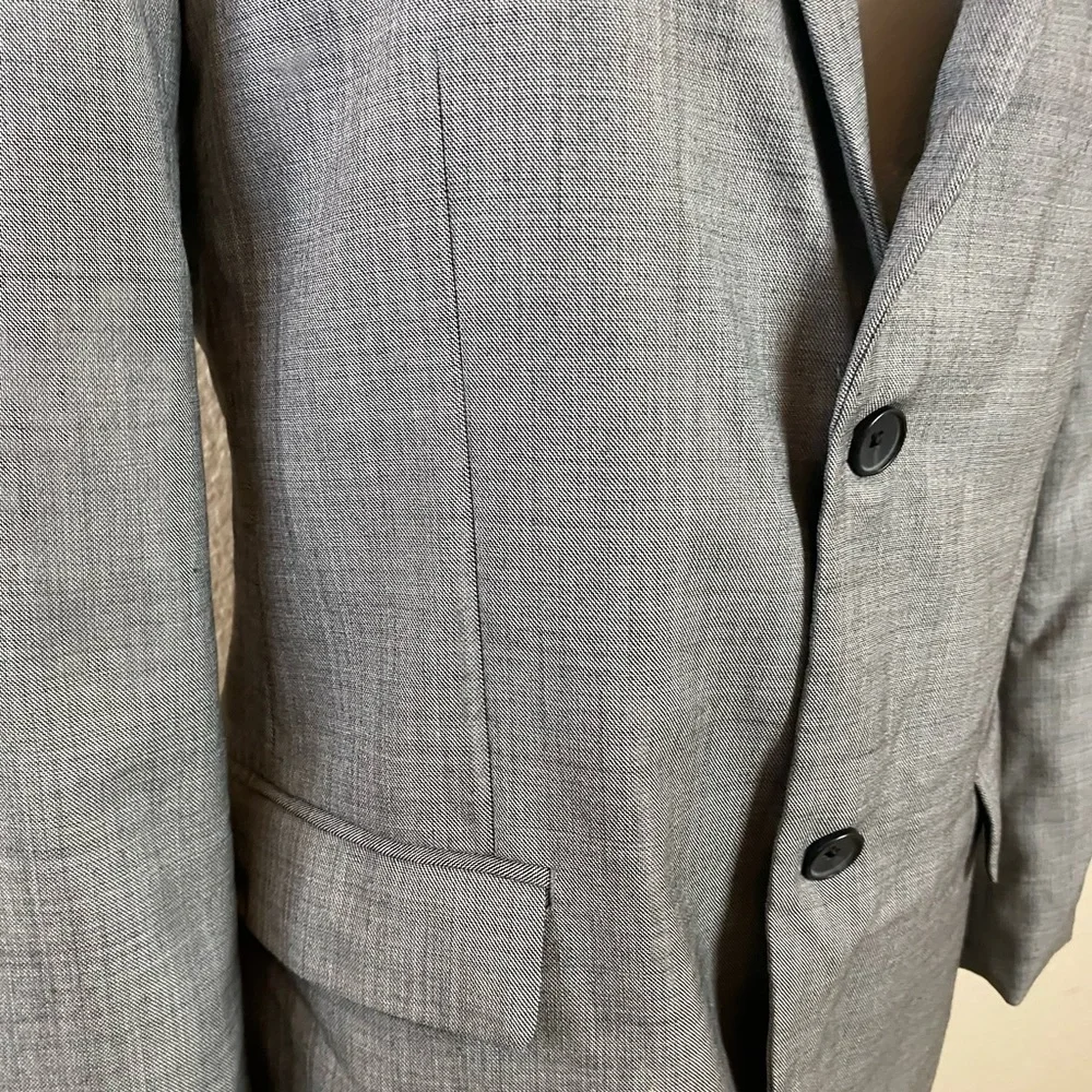 Theory Rodolf CF Grey Wool Two Button Single Breasted Blazer Size 38R